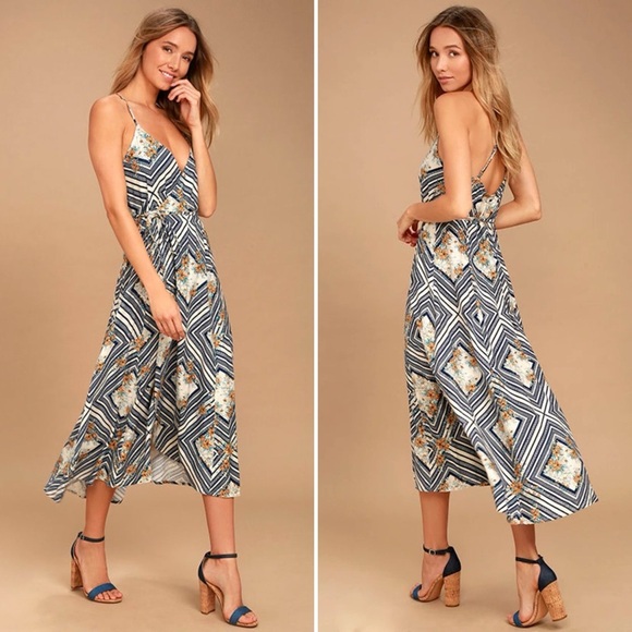 O'Neill Leelee Light Beige Print Wrap Dress - XS - Picture 13 of 13